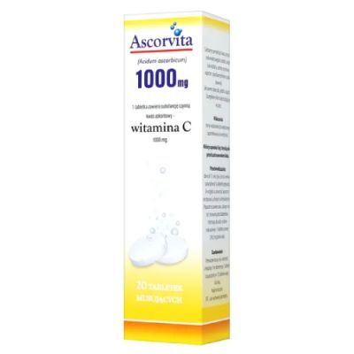 ASCORVITA WITAMINA C 1000 mg 20 tabletek musujących o smaku cytrynowym