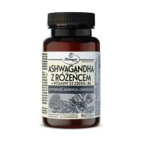 Ashwagandha z różeńcem + witaminy D3 2000 IU i B6, 90 kaps.