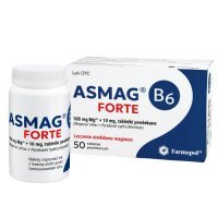 Asmag B6 Forte 100 mg + 10 mg, 50 tabletek powlekanych