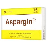 ASPARGIN 75 tabletek, lek na niedobory magnezu i potasu