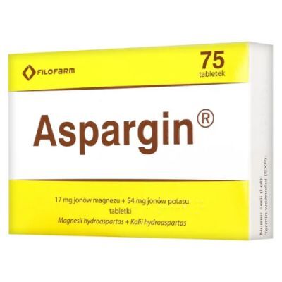 ASPARGIN 75 tabletek, lek na niedobory magnezu i potasu