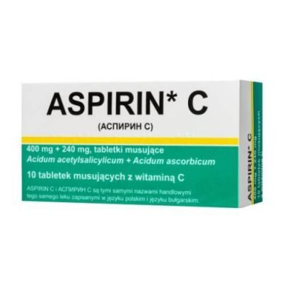 ASPIRIN C 400mg + 240mg, 10 tabletek musujących Delfarma