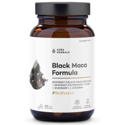 Aura Herbals Black Maca Formula Ekstrakt z korzenia maca 60 kaps.