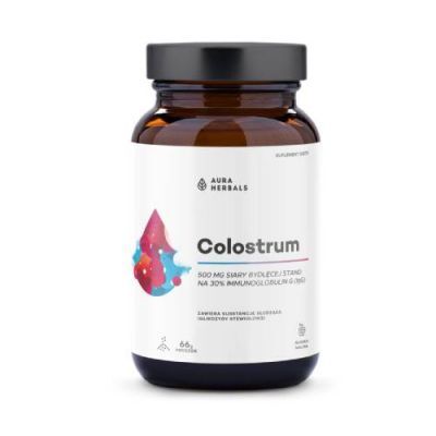 Aura Herbals Colostrum 500 mg Słodka malina proszek, 66 g