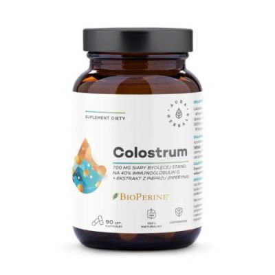 AURA HERBALS Colostrum 700 mg + BioPerine® 90 kapsułek