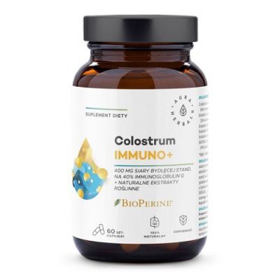 AURA HERBALS Colostrum Immuno + BioPerine® 60 kapsułek
