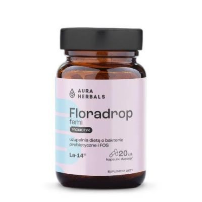 Aura Herbals Floradrop femi probiotyk, 20 kaps. KRÓTKA DATA 04.06.2026