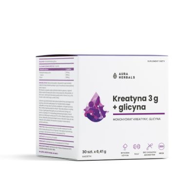 Aura Herbals Kreatyna 3 g + glicyna, 30 sasz.