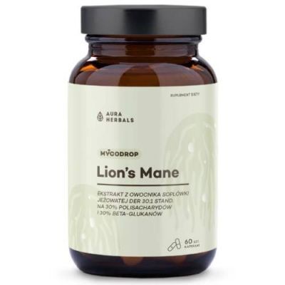 Aura Herbals Mycodrop Lion's Mane 30:1 Ekstrakt z owocnika lion’s mane, 60 kaps.