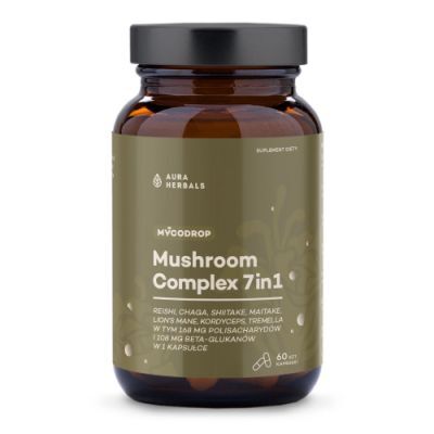 Aura Herbals Mycodrop Mushroom Complex 7w1, 60 kaps.
