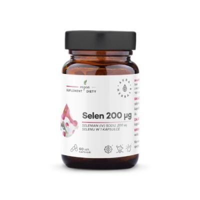 AURA HERBALS Selen 200 mcg Selenian (IV) Sodu 60 kapsułek