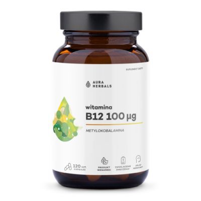 Aura Herbals Witamina B12 100 µg metylokobalamina, 120 kaps.