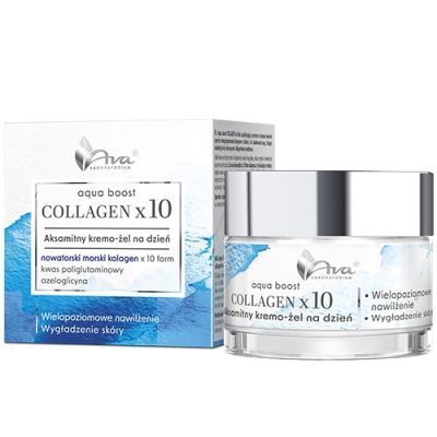 AVA Aqua Boost Collagen x10 Aksamitny kremo-żel na dzień, 50 ml