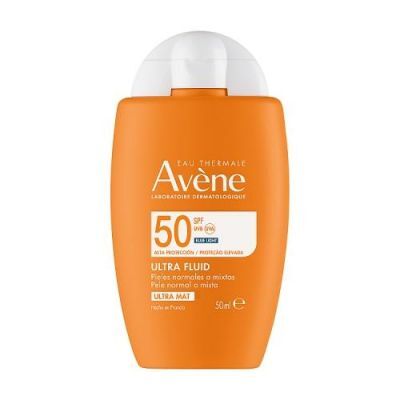 AVENE Eau Thermale Wysoka ochrona przeciwsłoneczna Ultra Fluid niewidoczny na skórze SPF50, 50ml KRÓTKA DATA 30.11.2026