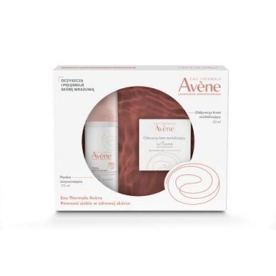 AVENE Zestaw Pianka oczyszczająca, 150ml + Odżywczy krem rewitalizujący, 50ml