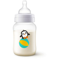 AVENT ANTI-COLIC Butelka antykolkowa dla niemowląt 1m+  260 ml PINGWINEK 821/13 + Nakładka AirFree