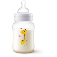 AVENT ANTI-COLIC Butelka antykolkowa dla niemowląt 1m+  260 ml ŻYRAFA 821/12 + Nakładka AirFree
