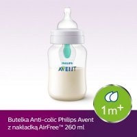 AVENT ANTI-COLIC butelka antykolkowa dla niemowląt z nakładką Air Free 260 ml SCF 813/14