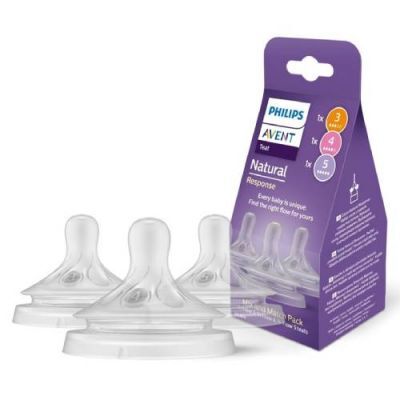 AVENT Natural Zestaw smoczków antykolkowych do butelek 0-6m+, 3 szt.