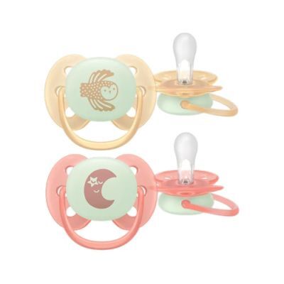 AVENT Ultra Soft Ortodontyczny smoczek 0-6m świecący w nocy SCF094/02, 2 szt.