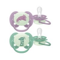 AVENT Ultra Soft Ortodontyczny smoczek 6-18m świecący w nocy SCF094/04, 2 szt.