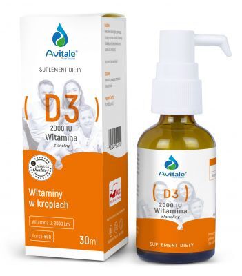 Avitale Witamina D3 2000 IU w kroplach, 30 ml