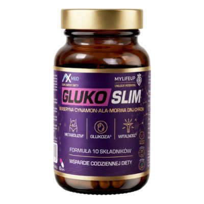 AX MED Gluko Slim, 60 kaps. - suplement diety z berberyną, morwą, ALA i chromem