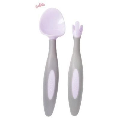 B.BOX Pierwsze sztućce BLW dla niemowląt Gelato Boysenberry, 2 sztuki