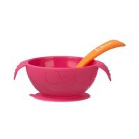 B.BOX Silikonowa miseczka z przyssawką i łyżeczką Strawberry Shake