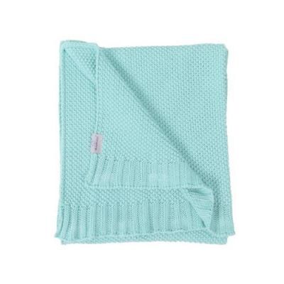 BabyMatex Kocyk TULLY z bawełny, miętowy (75x100cm)