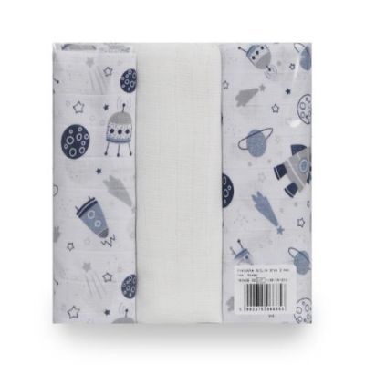 BabyMatex Pieluszki muślinowe - kosmos (70x80cm), 3szt.