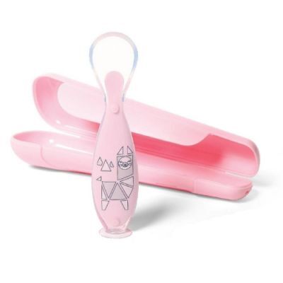 BABYONO Be Active Łyżeczka z przyssawką różowa 1461/01