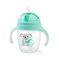 BabyOno Kubek niekapek z obciążoną słomką miętowy - koala, 240ml