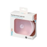 BabyOno Silikonowa miseczka z przyssawką i przykrywką różowa, 1 szt.