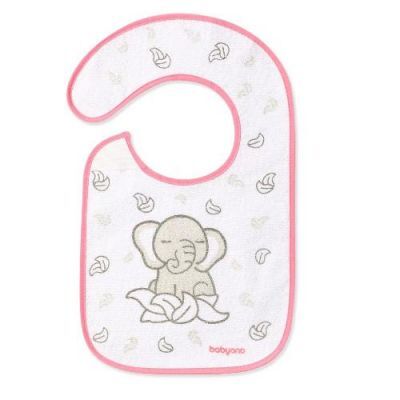 BABYONO Śliniak frotte 23x37 cm Słoń 6m+ 832