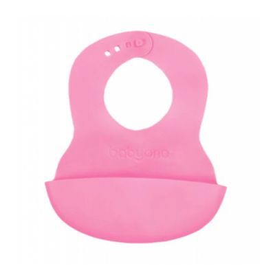 Babyono Śliniak z kieszonką różowy