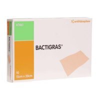 Bactigras Jałowy opatrunek gazowy parafinowy z octanem chlorheksydyny 15x20cm, 10 szt.