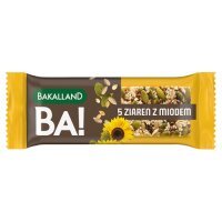 BAKALLAND BA! Baton 5 ziaren z miodem, 40g