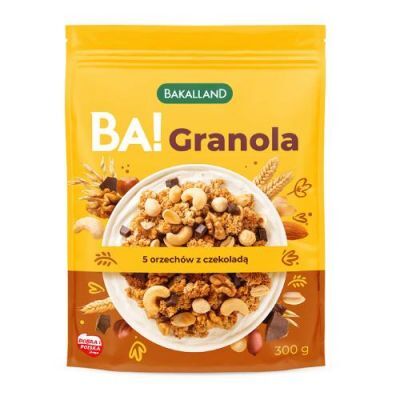 BAKALLAND BA! Granola 5 orzechów z czekoladą, 300g