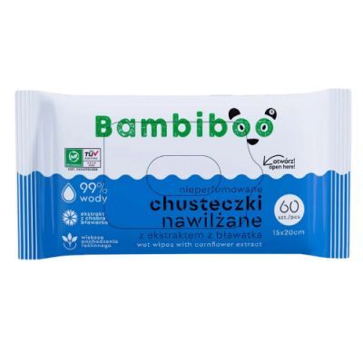 Bambiboo Mega Chusteczki nawilżane z ekstraktem z bławatka, 60 szt.