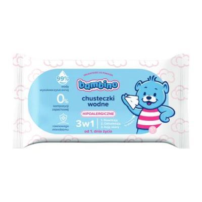 BAMBINO Chusteczki wodne 3w1 hipoalergiczne, 57szt.