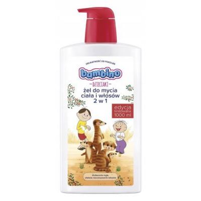 Bambino Dzieciaki Żel do mycia ciała i włosów 2w1 (Surykatki), 1000ml