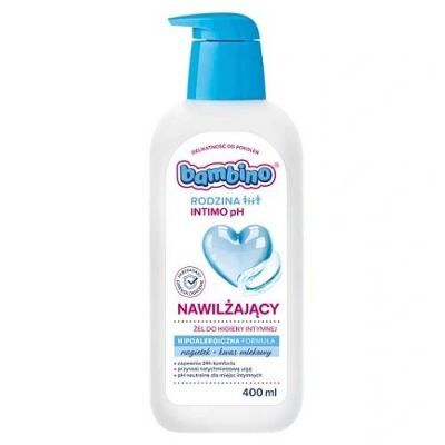 Bambino Rodzina Nawilżający żel do higieny intymnej Intimo pH, 400 ml