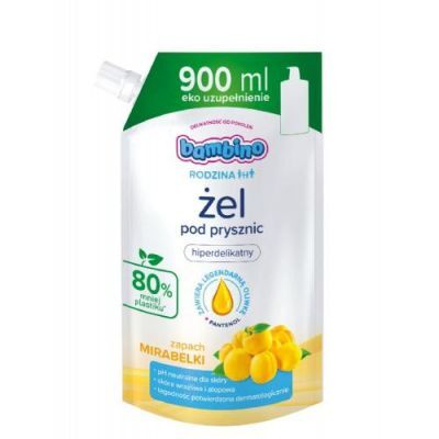BAMBINO Żel pod prysznic Mirabelka refill, 900ml