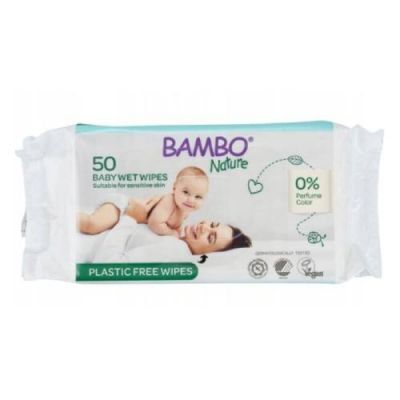 BAMBO Nature Chusteczki nawilżane bezzapachowe, 50 szt.