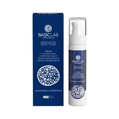 BASICLAB Aktywne Serum z trehalozą 10% i 5% peptydem Nawilżenie i Wypełnienie, 50 ml