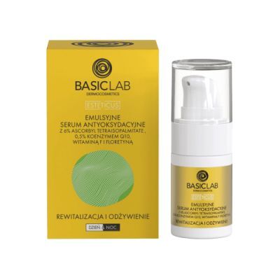 BASICLAB Esteticus Emulsyjne serum antyoksydacyjne Rewitalizacja i Odżywienie, 15ml