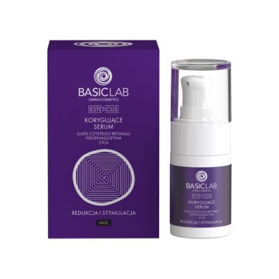 BASICLAB Esteticus Korygujące serum na noc Redukcja i Stymulacja, 15ml