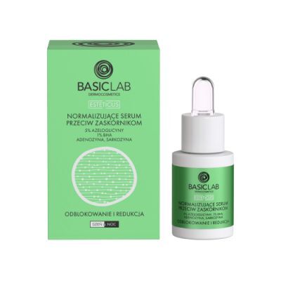 BASICLAB Esteticus Normalizujące serum przeciw zaskórnikom Odblokowanie i Redukcja, 15ml