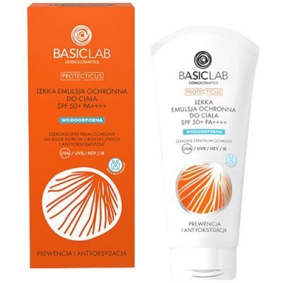 BASICLAB Lekka emulsja ochronna do ciała SPF50+ PA++++ 100 ml